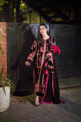 Aneela's Wedding Velvet Shirt 3 Piece Unstitched